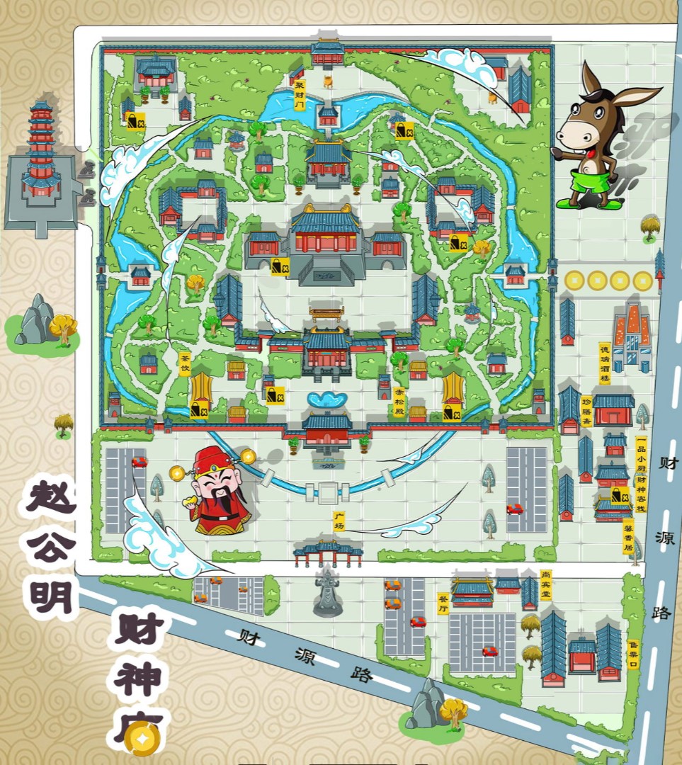 黔东南寺庙类手绘地图